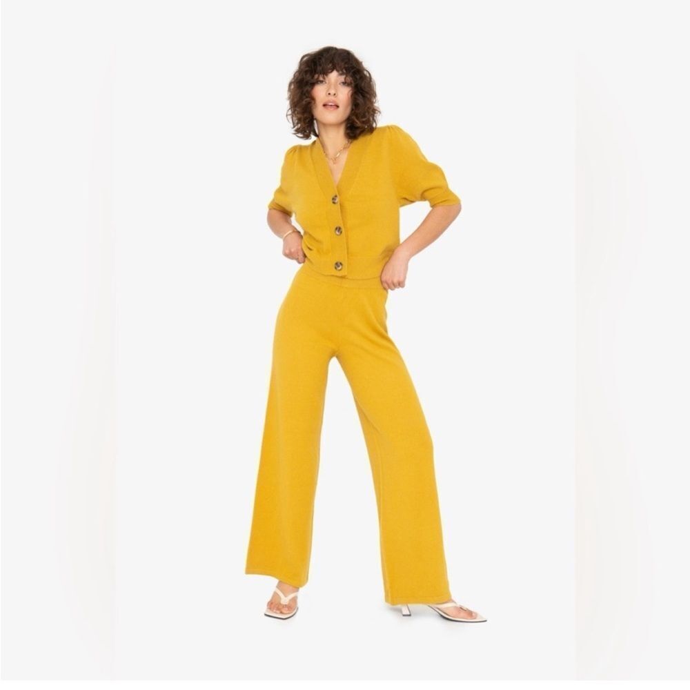 Anthropologie Callahan Mustard Wide Leg Pants